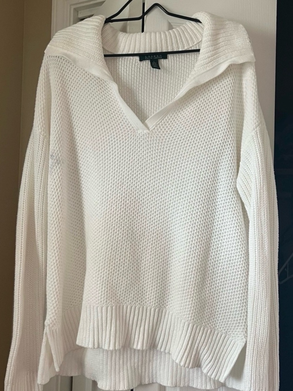 Ralph Lauren White Oversized
Collar Polo Sweater
